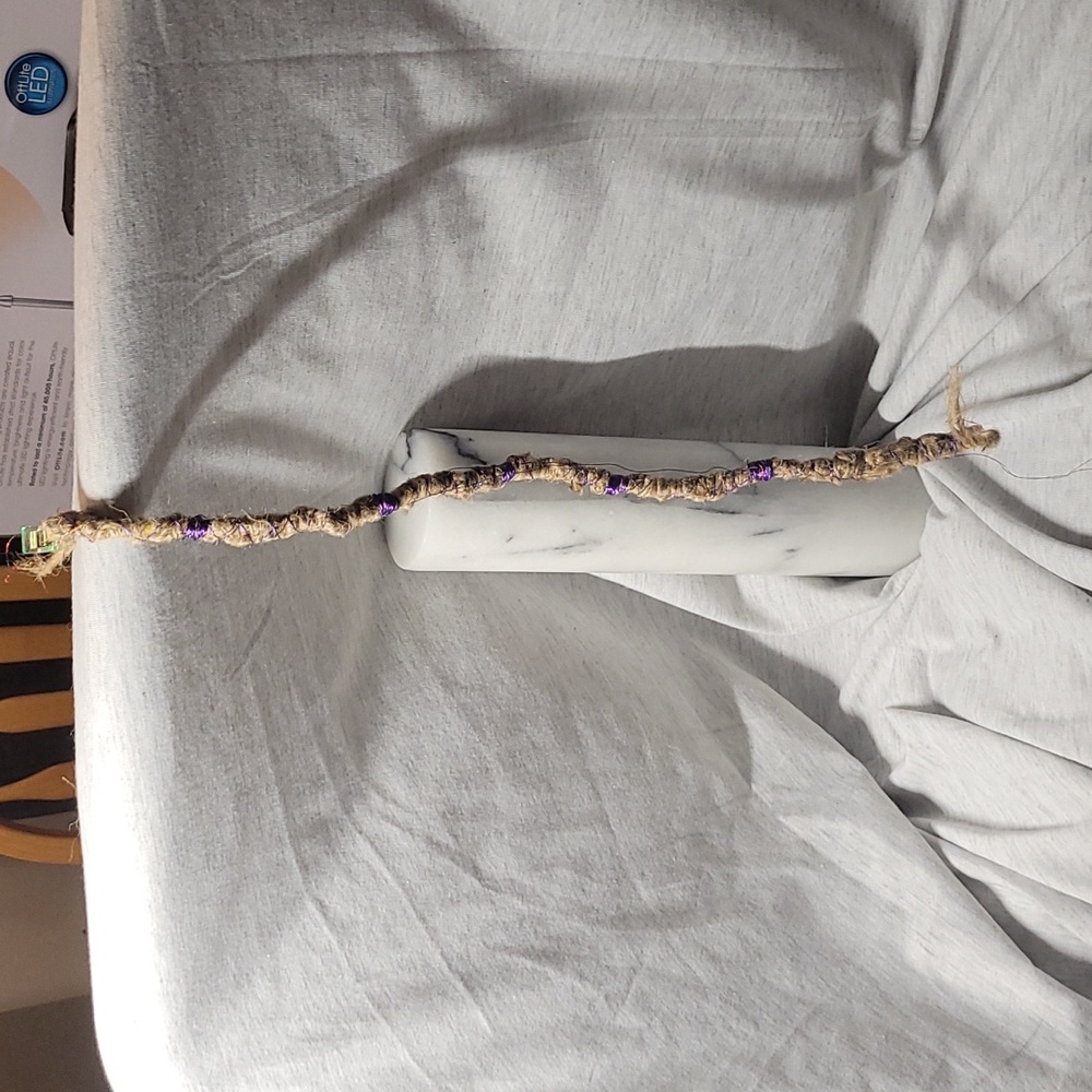 Merimaid dread.. Made natural cord and purple wire. Handmade.